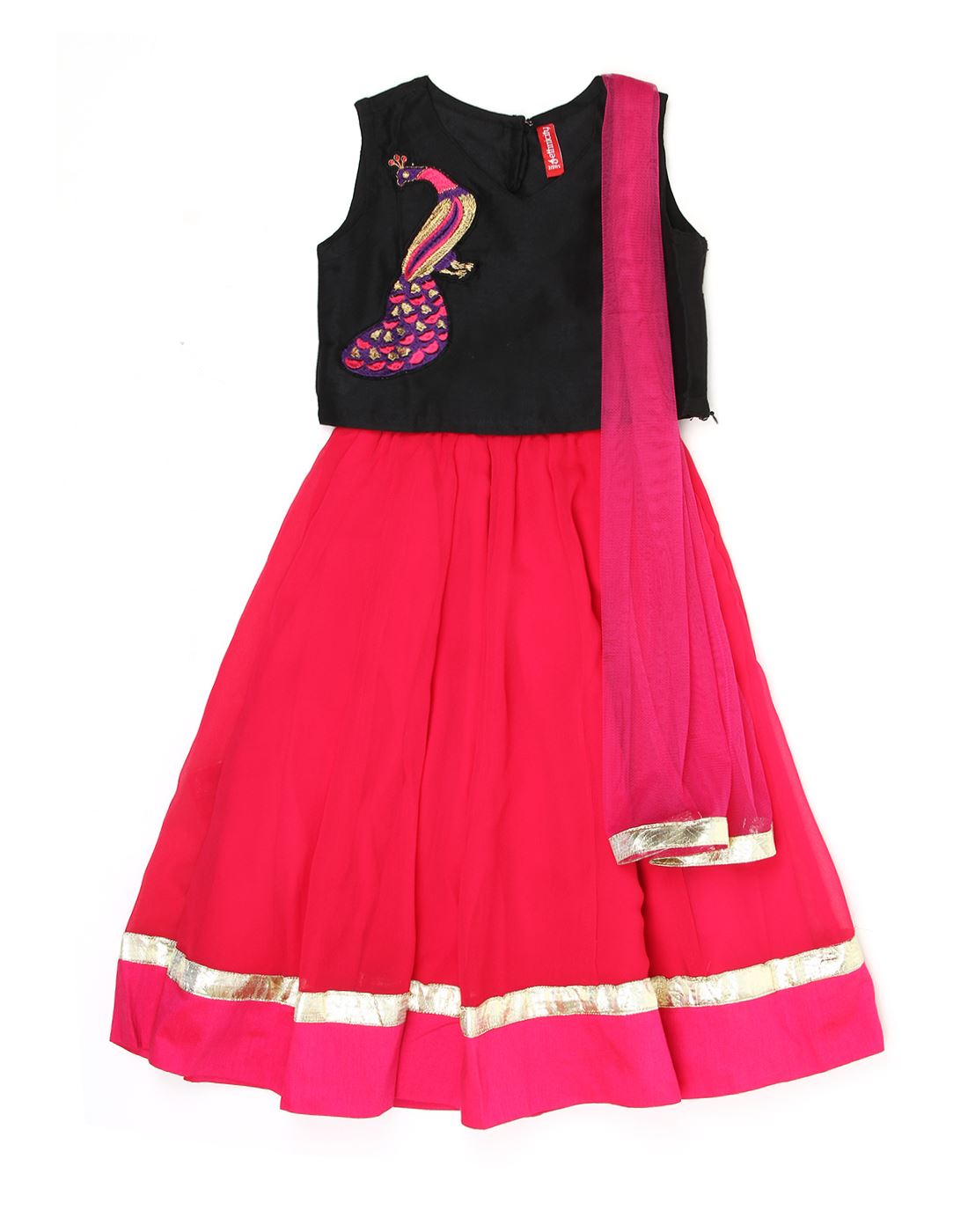 Ethnicity Girls Ethnic Wear Multicolor Lahenga Choli with Dupatta